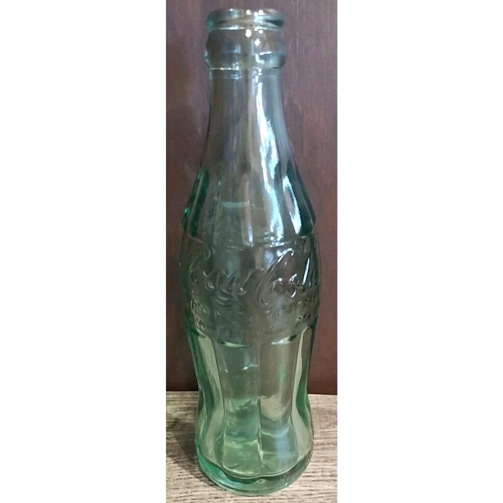 Vintage COCA-COLA Glass 6 oz. Collectible Bottle ALBANY NY. Green Glass Coke